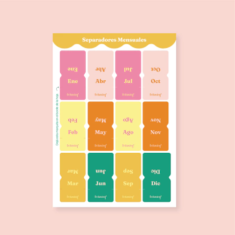 Separadores mensuales - Colores