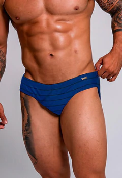 Sunga slim 7 azul marinho listras opaco - comprar online
