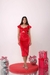 Vestido midi malha com detalhes em brilho modelo Luiza