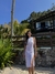 Vestido manga curta (saída de praia) tule BRANCO - comprar online