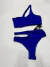 Biquíni hot pant - top lateral azul bic