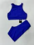 Conjunto fitness short com bolso top camiseta poliamida azul bic - comprar online
