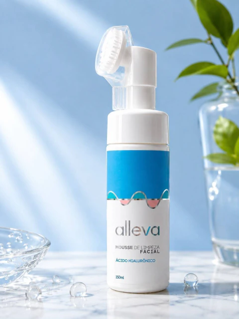 Mousse de Limpeza Facial Alleva - Ácido Hialurônico - 150mL