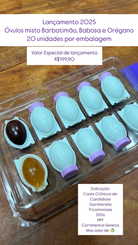 Óvulos Misto Barbatimão , Babosa com Orégano
