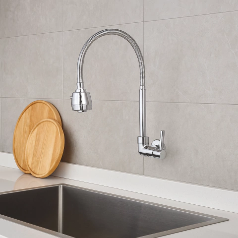 TORNEIRA DE PAREDE GOURMET PARA COZINHA COM BICA MOVEL C55