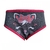 Calçolinha infantil Meow com estampa de gato e laço rosa, em tecido mescla.