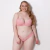Conjunto plus size rosa com bojo e renda