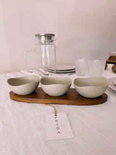 Cazuelas con bandeja de bambú - comprar online