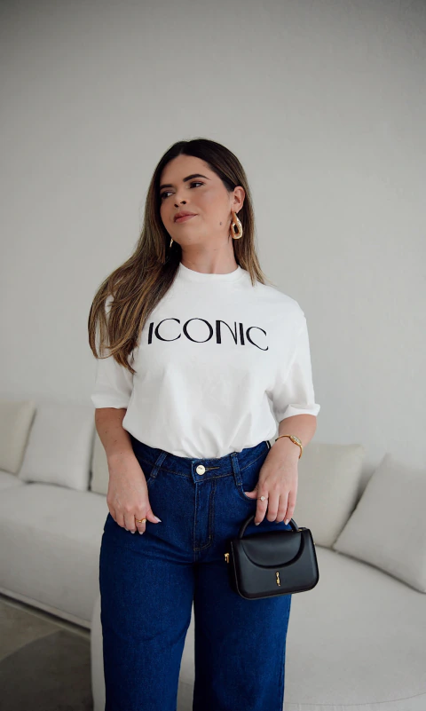 Calça Jeans Wide Leg Lavagem Escura