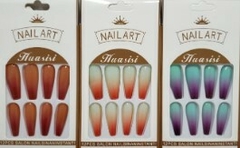 Uñas press on con pegamento degrade