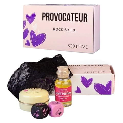 Kit Provocateur Rock & Sex: Liga + Vela + Aceite + Dados