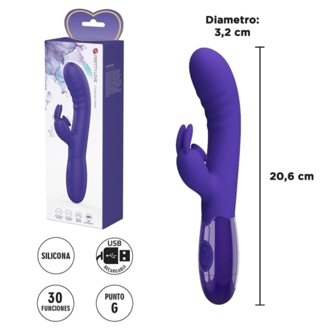 Vibrador con Estimulador de Clítoris con 30 Funciones