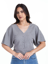 Blusa Cropped Cinza 2890696