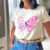 Tshirt Asa Borboleta com flores/Strass na internet