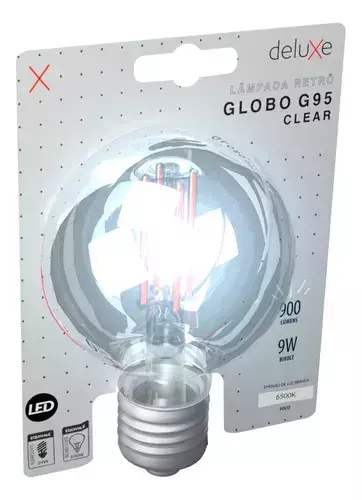 LAMPADA LED RETRO CLEAR 9W 6.5K G95 E27 BIV DELUXE AVANT