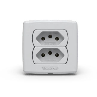 Conjunto Tomada Dupla Neo Moveis 10a Enerbras Branca Neo Sottile