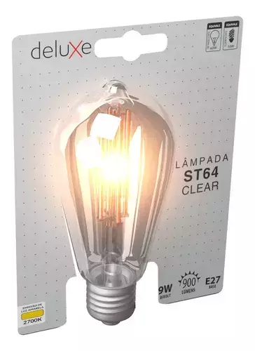 LAMPADA LED RETRO ST64 CLEAR 9W 2.7K E27 BIV DELUXE AVANT
