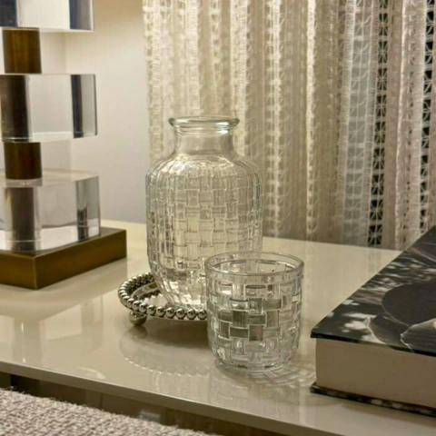 MORINGA DE VIDRO COM COPO