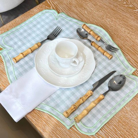 CJ. 2 LUGARES AMERICANOS VERDE QUADRICULADO