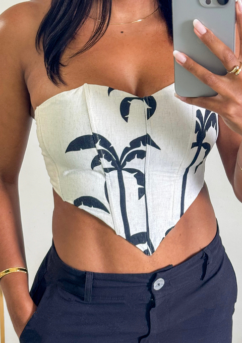 CROPPED CORSELET TROPICAL