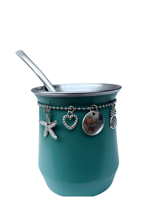 Mate Acero Con Dijes - Oliva