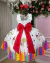 Vestido Formatura Marie Lapis Aquarela ABC Branco e Vermelho - TUTTI BABY & KIDS - Roupa Social Infantil 