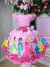 Vestido Temático Luxo Princesas Disney Rosa Manga Tule