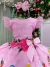 Vestido Temático Luxo Princesas Disney Rosa Manga Tule - comprar online