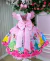 Vestido Temático Luxo Princesas Disney Rosa Manga Tule - TUTTI BABY & KIDS - Roupa Social Infantil 