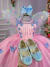 Vestido Marie Jardim Encantado Rosa Borboletas Azul - loja online