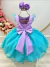 Vestido Infantil Ariel Apliques Fundo do Mar e Busto Plissado - TUTTI BABY & KIDS - Roupa Social Infantil 