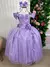 Vestido Marie Longo Manga Princesa Lilas - comprar online