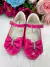 Sapatilha Flor Di Mila Pink Laço Com Strass