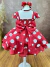 Vestido Infantil Vermelho C/ Broche de Flor Festas - loja online