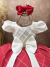 Vestido Infantil Marfim Busto Nervura e Saia Vermelha Festas na internet