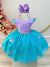 Vestido Infantil Ariel Apliques Fundo do Mar e Busto Plissado - comprar online