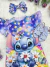 Imagem do Vestido Infantil Azul Estrelas Lilo e Stitch Luxo Festas