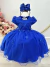 Vestido Infantil Azul Royal Jardim Encantado C/ Renda Festas (4610AE)