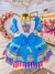 Vestido Infantil Junino Festas Azul Colorido Luxo - TUTTI BABY & KIDS - Roupa Social Infantil 