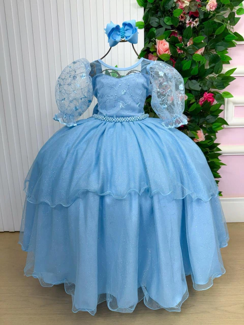 Vestido Bella Child Longo Eva Azul Bebe