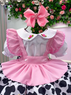 Imagem do Vestido Temáticos Kids Doce Mimosa Rosa - Fazendinha - Vaquinha