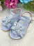 Sandália Azul Bebê Aplique de Borboleta e Strass Luxo - TUTTI BABY & KIDS - Roupa Social Infantil 