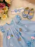 Vestido Infantil Bebê Azul Bebê Jardim Encantado Luxo - loja online