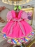 Vestido Infantil Junino Caipira Rosa Neon Colorido Xadrez - TUTTI BABY & KIDS - Roupa Social Infantil 