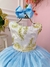 Vestido Infantil Branco Com Azul e Renda Realeza Damas - comprar online