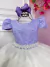 Vestido Infantil Lilás C/ Renda e Saia Off White Damas Longo - comprar online