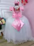 Vestido Infantil Rosa C/ Renda Saia Branca Damas Longo na internet