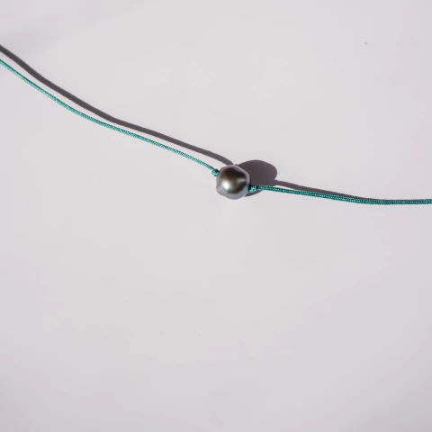 Pulsera de hilo Perla verde