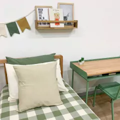 Acolchado Cuadros Verde Seco - Paia deco