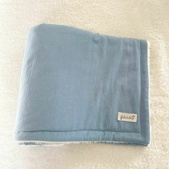 Manta con corderito - Celeste - comprar online
